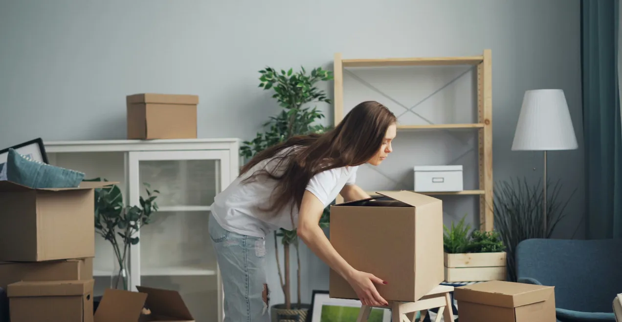 A tenant moving into their new rental home
